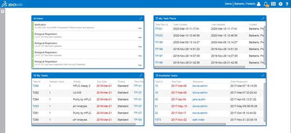 BIOVIA Task Planning and Management BIOVIA Task Planning and Management
